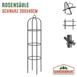 Rosensäule Schwarz 200x40cm