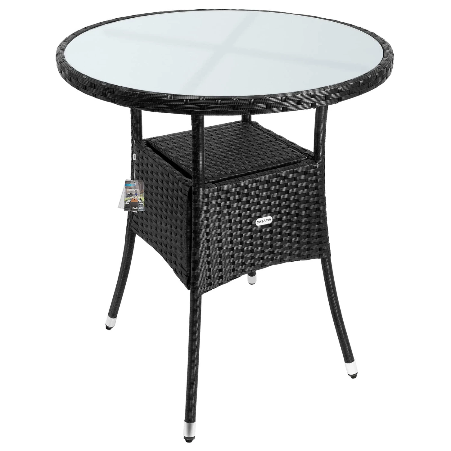 Polyrattan-Tisch Schwarz Rund Ø60cm 3 Polyrattan-Tisch Schwarz Rund Ø60cm