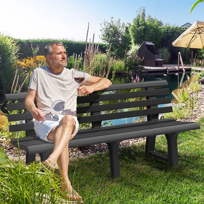 Gartenbank Orchidea Anthrazit 145x49x74cm 4 Gartenbank Orchidea Anthrazit 145x49x74cm – Bild 2