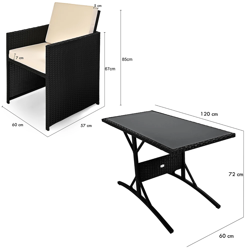 Polyrattan Garten-Sitzgruppe Patio 3-tlg. Glasplatte 4 Polyrattan Garten-Sitzgruppe Patio 3-tlg. Glasplatte – Bild 2