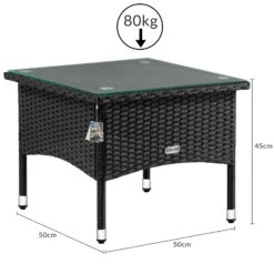 Polyrattan Beistelltisch Schwarz 50x50x45cm -Gartenmöbel Geschäft ab5b4b0af2e7b69db2a697231fe8e251 de 102763d 3 1 2