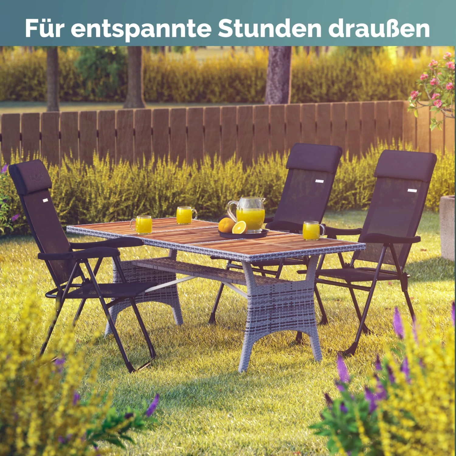 Gartenstuhl 2er-Set Anthrazit Alu Klappbar 6 Gartenstuhl 2er-Set Anthrazit Alu Klappbar – Bild 4