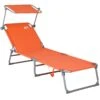 Sonnenliege Hawaii Orange Alu 195x60x30cm