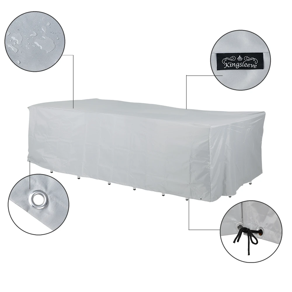 Abdeckung Sitzgarnitur Silber 308x138x89cm 6 Abdeckung Sitzgarnitur Silber 308x138x89cm – Bild 4