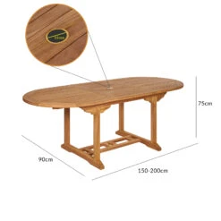 Gartentisch Bari Teakholz 150-200x90x75cm Erweiterbar -Gartenmöbel Geschäft b0a7ac64e85be58e3d964ee5ff201696 de 109043d 10 1