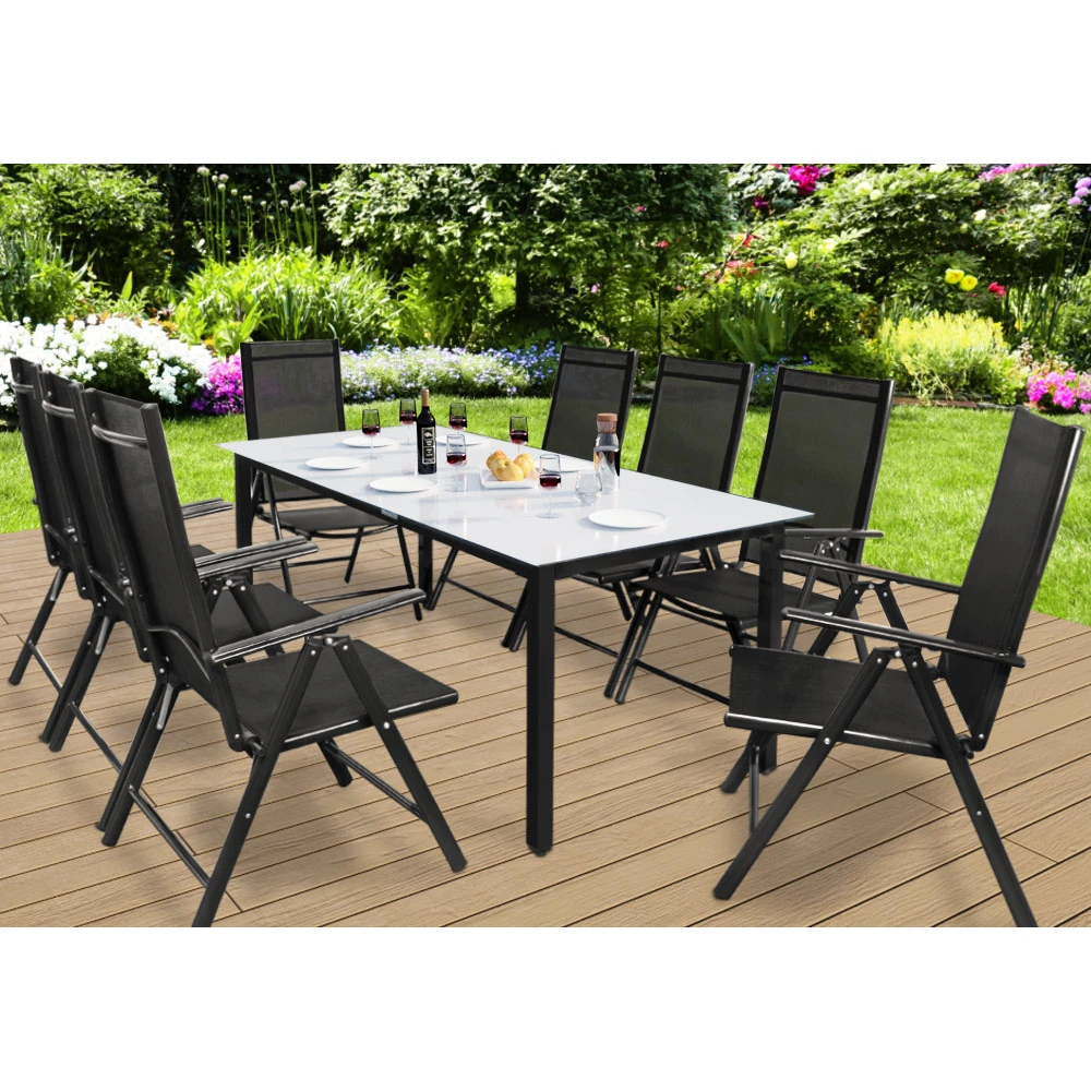 Garten-Sitzgruppe Bern 9-tlg. Anthrazit Alu Milchglas 7 Garten-Sitzgruppe Bern 9-tlg. Anthrazit Alu Milchglas – Bild 5