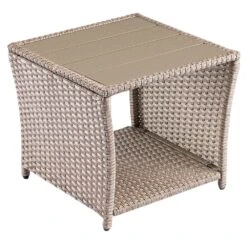 Polyrattan Beistelltisch Vedis Creme 45x45x40cm