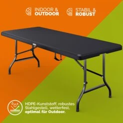 Klapptisch Anthrazit Kunststoff 183x75x73cm -Gartenmöbel Geschäft b485f01d7b635eef54a95aa6b85a0038 22