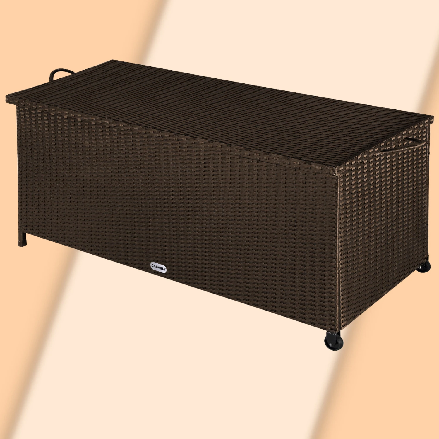 Polyrattan Auflagenbox Braun 122x56x61cm Rollen 12 Polyrattan Auflagenbox Braun 122x56x61cm Rollen – Bild 10