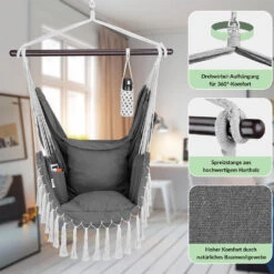 Hängesessel Anthrazit 170x100x150cm -Gartenmöbel Geschäft b5c944d77b973901ba96462ed6d79a9e 444