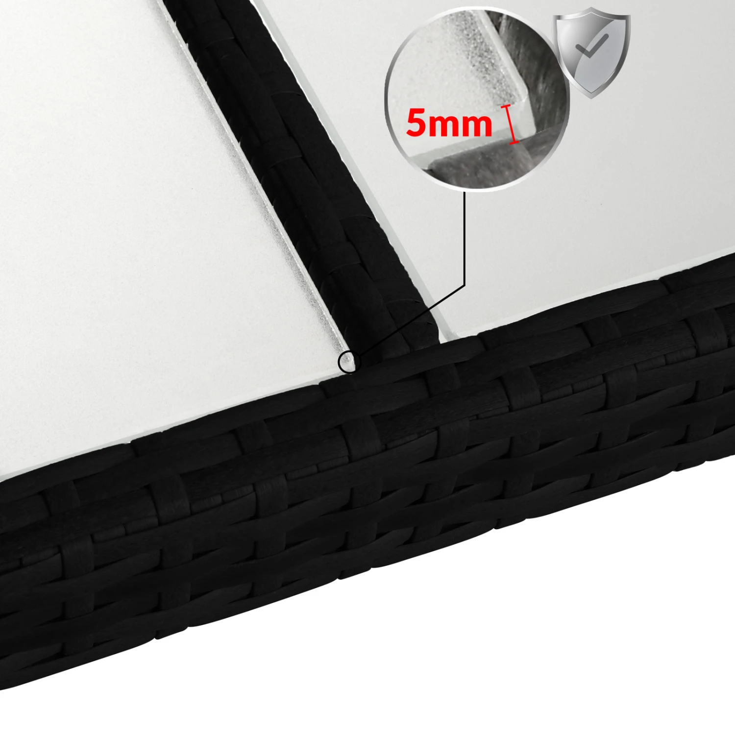 Polyrattan Garten-Sitzgruppe Bali 5-tlg. Schwarz 14 Polyrattan Garten-Sitzgruppe Bali 5-tlg. Schwarz – Bild 12