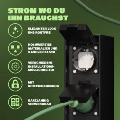 Gartensteckdose Schwarz 2er-Stecker 23x7x7cm 23 Gartensteckdose Schwarz 2er-Stecker 23x7x7cm -Gartenmöbel Geschäft b8339db1cb8a4633a882ab7347bfa79b 03 109602 on dts web low de 1 1