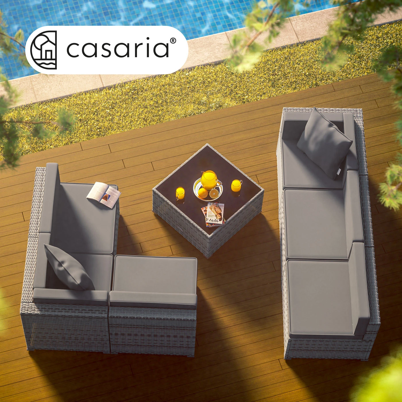 Polyrattan Ecklounge Grau/Anthrazit Dicke Rückenpolster 18 Polyrattan Ecklounge Grau/Anthrazit Dicke Rückenpolster – Bild 16