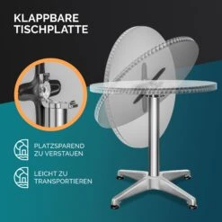 Stehtisch Silber Edelstahl/Alu Ø60cm Klappbar, Höhenverstellbar 18 Stehtisch Silber Edelstahl/Alu Ø60cm Klappbar, Höhenverstellbar -Gartenmöbel Geschäft bc171b89613dc655d59fb6567a737bb2 11high