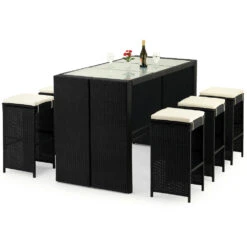Polyrattan Bar-Set Rio 7-tlg. Schwarz Inkl. Sitzauflagen -Gartenmöbel Geschäft bc56908edd58291d2f2639d2bed3e778 de 991074d 7