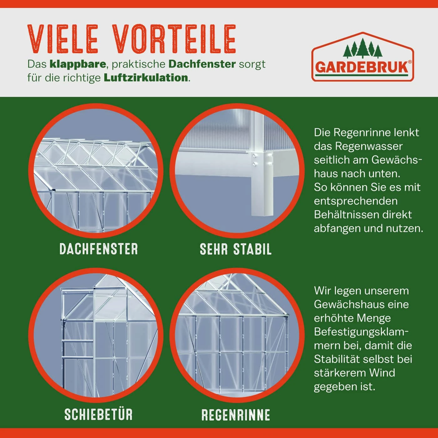 Alu Gewächshaus 380x190x195cm Mit Fundament 8 Alu Gewächshaus 380x190x195cm Mit Fundament – Bild 6