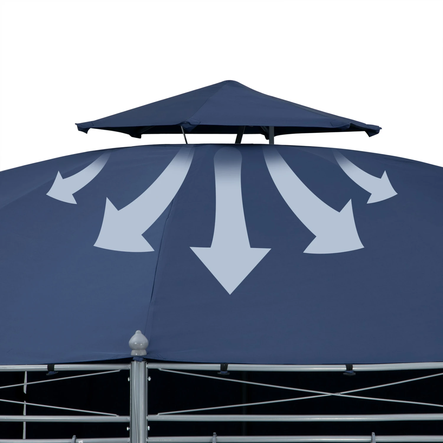 Pavillon Toscana Blau Ø3,5m UV-Schutz 50+ 5 Pavillon Toscana Blau Ø3,5m UV-Schutz 50+ – Bild 3