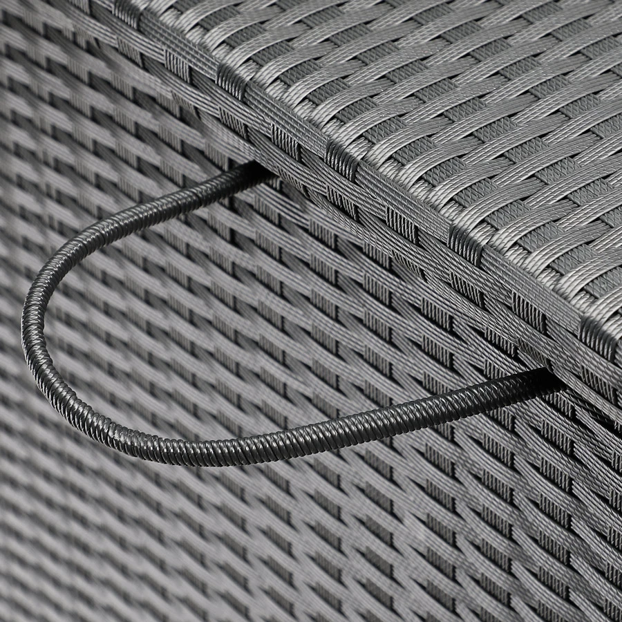 Polyrattan-Auflagenbox Schwarz 150x77x73cm Mit Rollen 6 Polyrattan-Auflagenbox Schwarz 150x77x73cm Mit Rollen – Bild 4