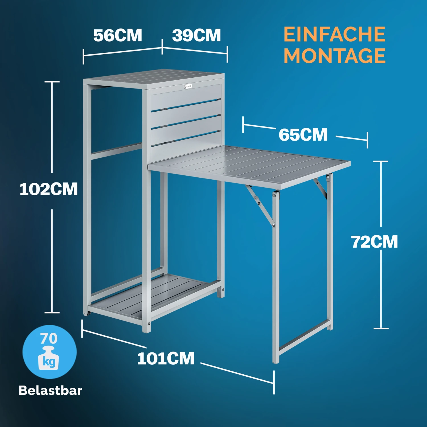 Sitzgruppe Garten 4-tlg. Grau Metall Klappbar 8 Sitzgruppe Garten 4-tlg. Grau Metall Klappbar – Bild 6