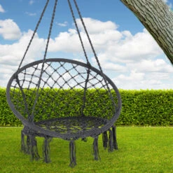 Hängesessel Grau Ø61cm Rund Mit Fransen -Gartenmöbel Geschäft c129e786447b03c4bc74af9d882f0207 de 107497d 5 1