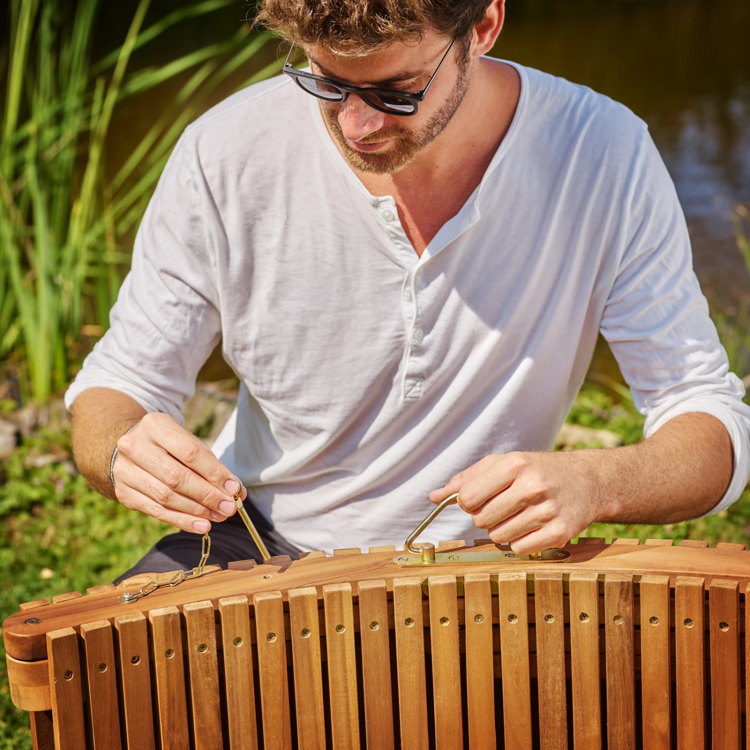 Faltbare Sonnenliege 2er-Set Akazienholz FSC®-zertifiziert 11 Faltbare Sonnenliege 2er-Set Akazienholz FSC®-zertifiziert – Bild 9