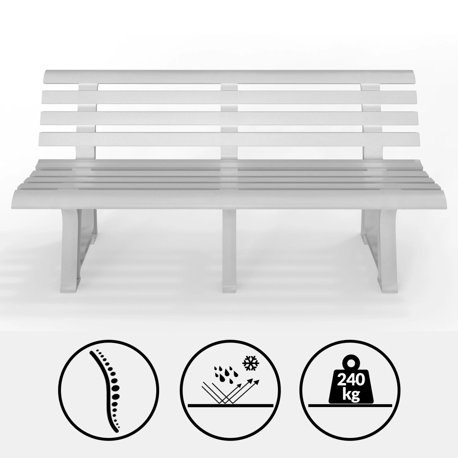 Gartenbank Orchidea Weiß 145x49x74cm 6 Gartenbank Orchidea Weiß 145x49x74cm – Bild 4