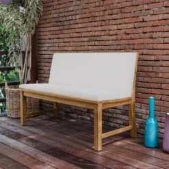 Bankauflage Toscana Mit Rückenlehne Weiß 130x50x7cm -Gartenmöbel Geschäft c67d6a464665ffa412549b528750b9fb de 180062d 1