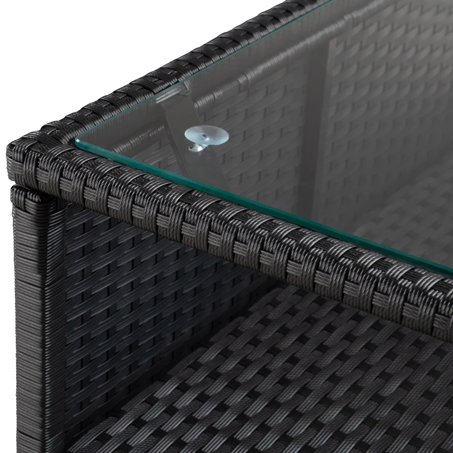 Polyrattan Ecklounge Schwarz/Anthrazit Dicke Rückenpolster 11 Polyrattan Ecklounge Schwarz/Anthrazit Dicke Rückenpolster – Bild 9