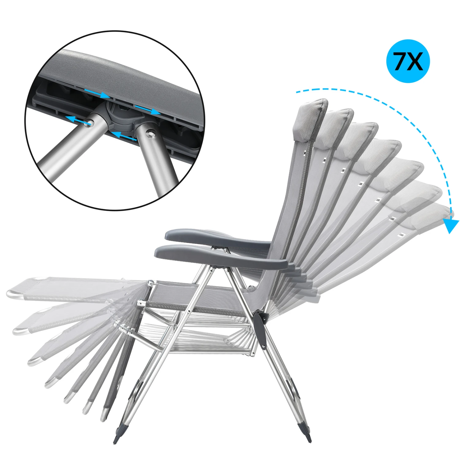 Gartenstuhl Hochlehner 2er-Set Anthrazit Alu 5 Gartenstuhl Hochlehner 2er-Set Anthrazit Alu – Bild 3