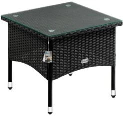Polyrattan Beistelltisch Schwarz 50x50x45cm