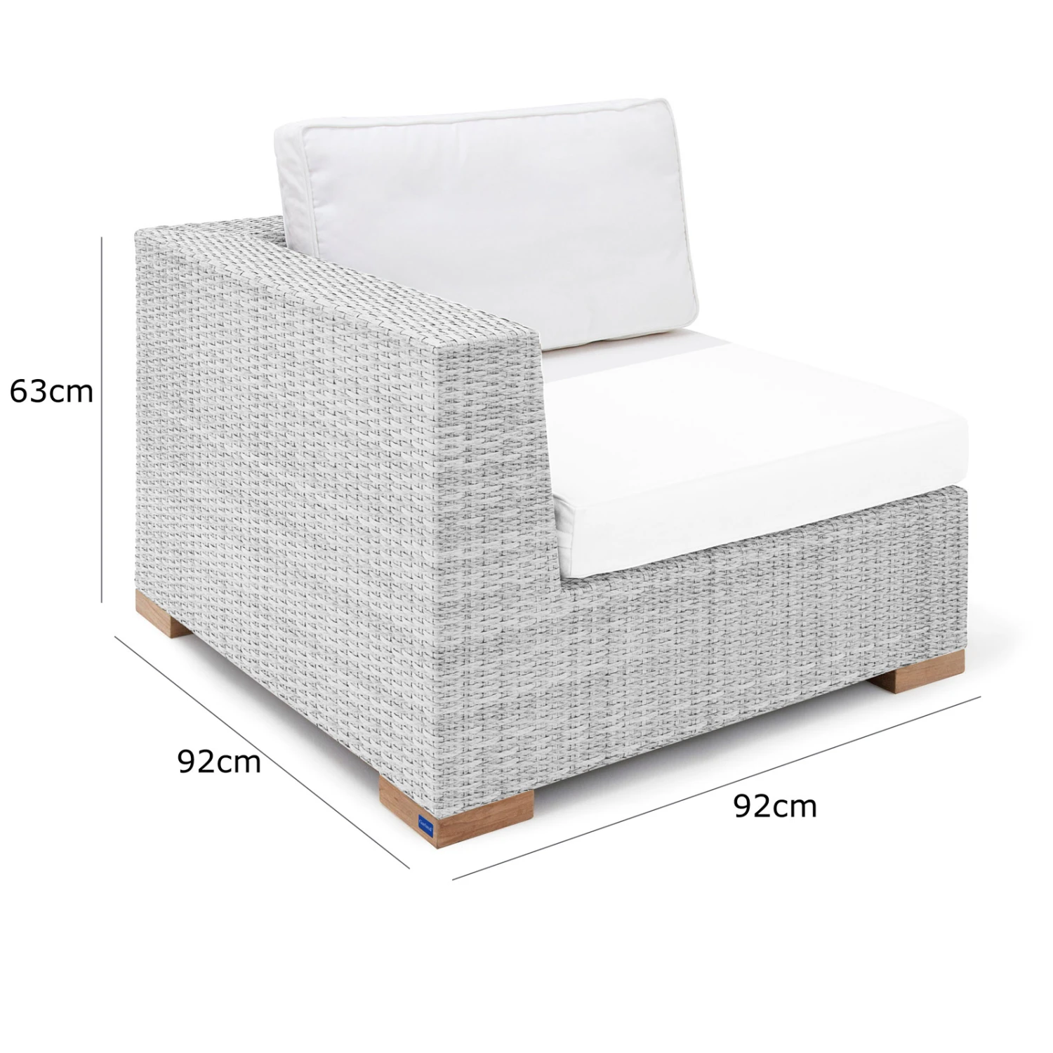 Polyrattan Eck-Modul Havanna Weiß/Grau 7 Polyrattan Eck-Modul Havanna Weiß/Grau – Bild 5