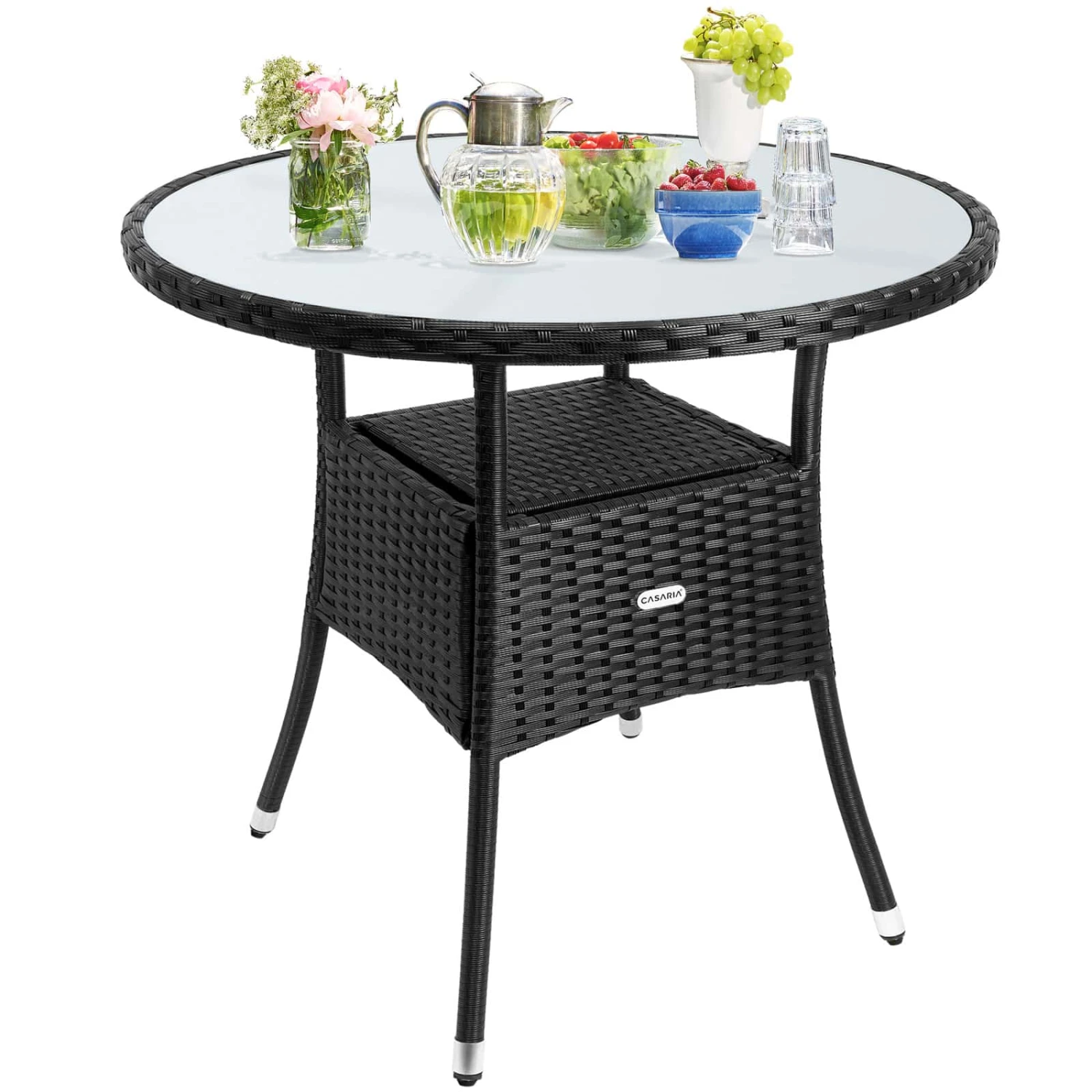 Polyrattan Tisch Schwarz Ø80cm 9 Polyrattan Tisch Schwarz Ø80cm – Bild 7