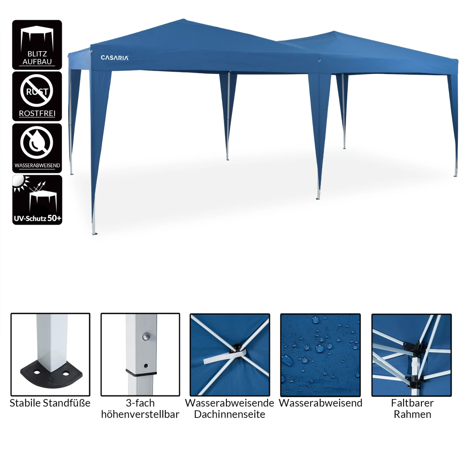 Faltpavillon Blau 3x6m UV-Schutz 50+ 10 Faltpavillon Blau 3x6m UV-Schutz 50+ – Bild 8