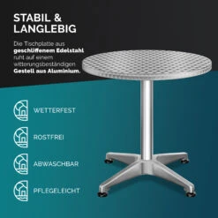 Stehtisch 2er-Set Silber Alu Ø60cm Höhenverstellbar 20 Stehtisch 2er-Set Silber Alu Ø60cm Höhenverstellbar -Gartenmöbel Geschäft cddbe1f77fe62ef71c292c60024d831e 3 high