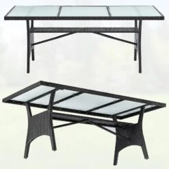 Polyrattan Gartentisch Takeo Schwarz 190x90x74cm Glas -Gartenmöbel Geschäft d2db4ff9ad136a575d2d7e7bda40be58 de 995692d 01 1