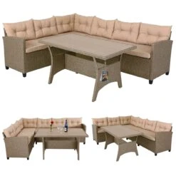 Polyrattan Ecklounge Creme/Beige Inkl. Kissen -Gartenmöbel Geschäft d310330ee3985c50abc008b4715f2a5c a de 993325g 1 1