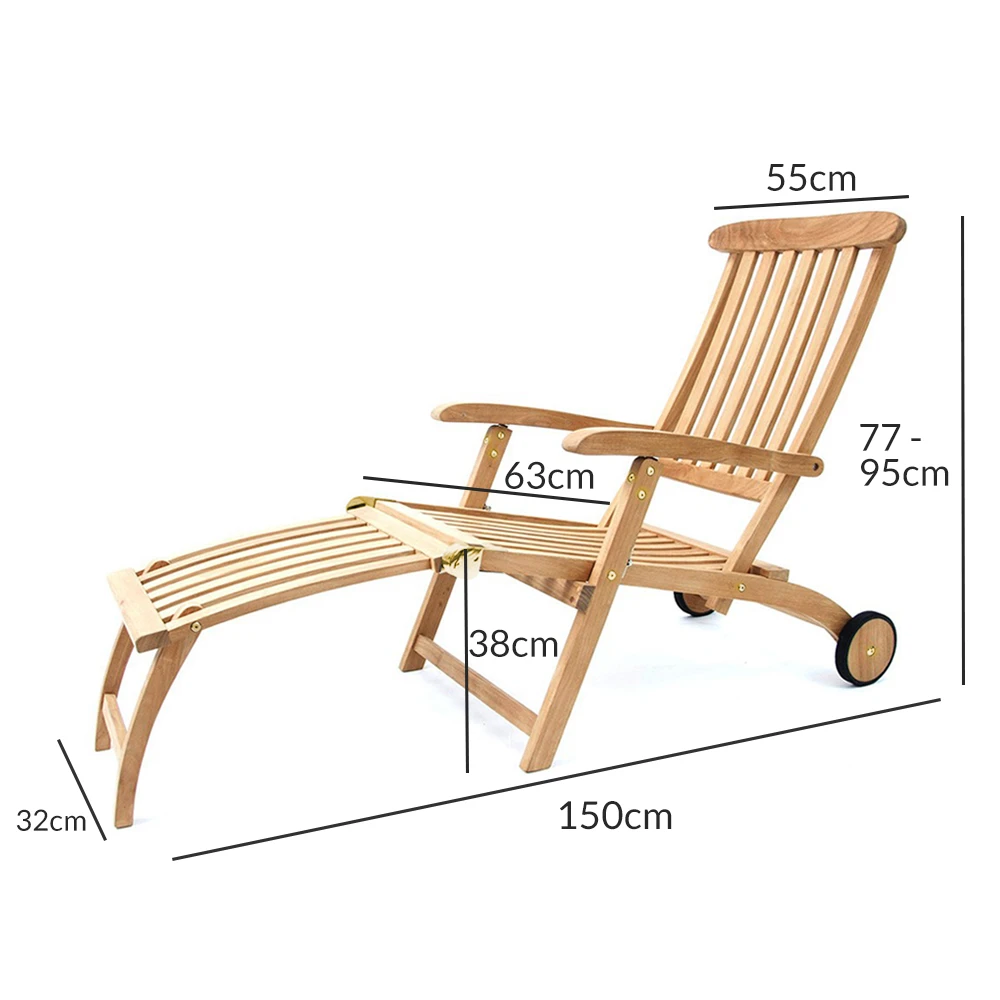 Sonnenliege Sunrise Teakholz 150x56x77/95cm 8 Sonnenliege Sunrise Teakholz 150x56x77/95cm – Bild 6