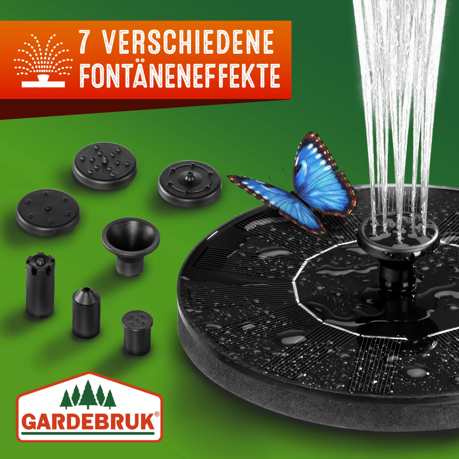 Solar Springbrunnen Schwarz 180L/h 160mm 11 Solar Springbrunnen Schwarz 180L/h 160mm – Bild 9