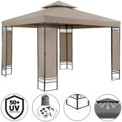 Pavillon Lorca Taupe 3x3m -Gartenmöbel Geschäft d83ea0966c514f5698e8c52c4871c1f9 de 108723g 1