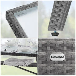 Polyrattan Gartentisch Takeo Grau 190x90x74cm Glas -Gartenmöbel Geschäft d8ad9d08d54312bb0e3c020178349a97 de 995695d 07 1