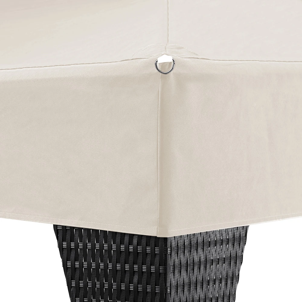 Polyrattan Pavillon Schwarz/Creme 3x3m 6 Polyrattan Pavillon Schwarz/Creme 3x3m – Bild 4