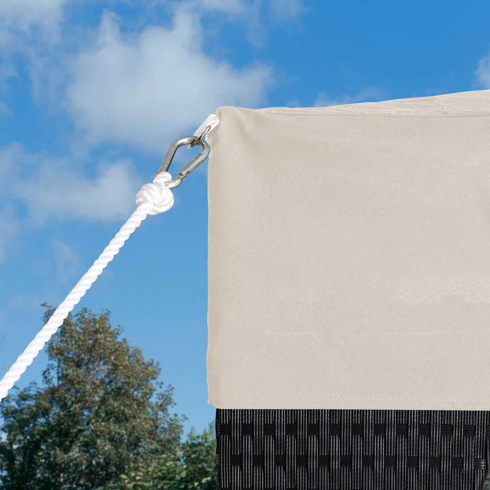 Polyrattan Pavillon Schwarz/Creme 3x4m 7 Polyrattan Pavillon Schwarz/Creme 3x4m – Bild 5