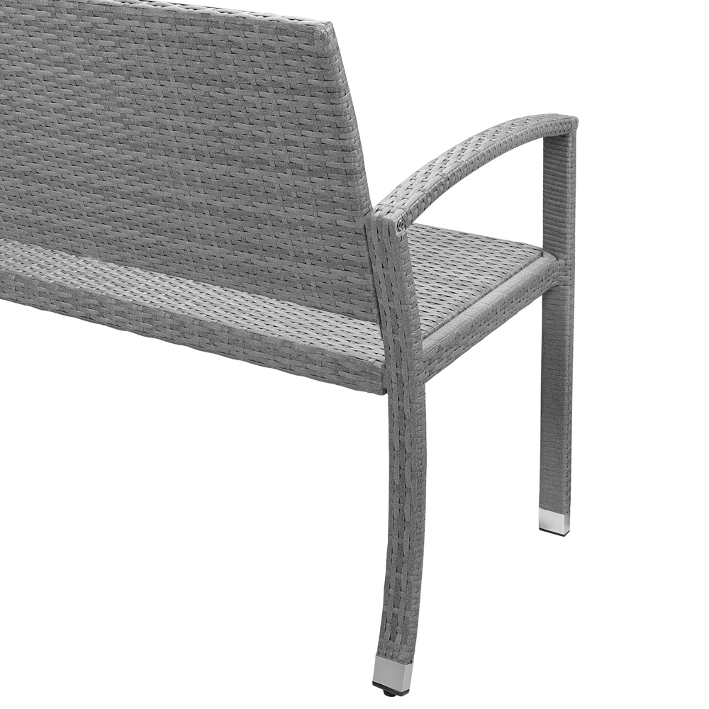 Polyrattan Gartenbank Grau 122x58x87cm 11 Polyrattan Gartenbank Grau 122x58x87cm – Bild 9
