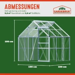 Alu Gewächshaus 190x190x195cm Mit Dachfenster 12 Alu Gewächshaus 190x190x195cm Mit Dachfenster -Gartenmöbel Geschäft e46fb26ebd435ce6574c0f97e9feb069 04 991468 on dts web low de 1