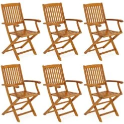 Gartenstühle Boston 6er-Set Akazienholz Klappbar