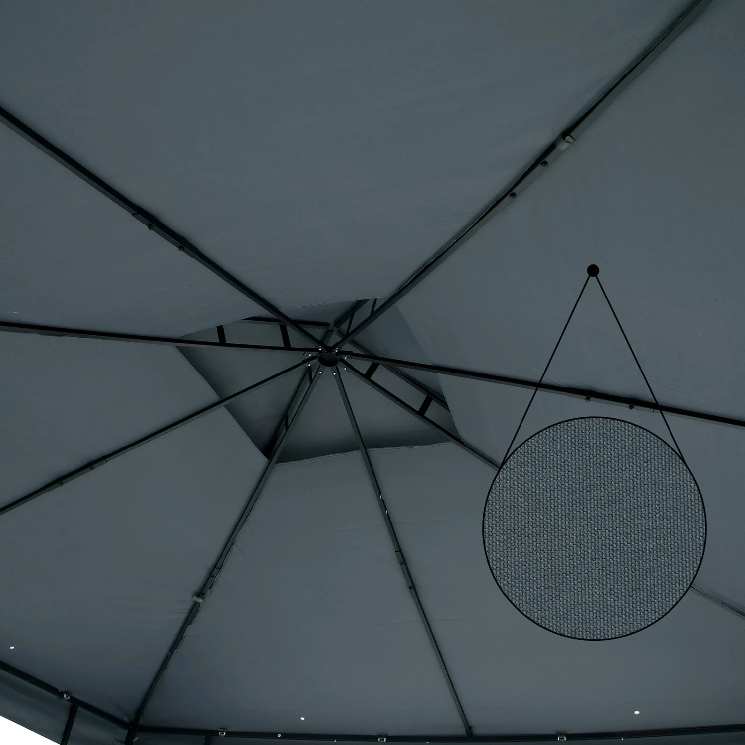 Pavillon Lorca Anthrazit 3x3m 5 Pavillon Lorca Anthrazit 3x3m – Bild 3