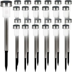 LED Solarleuchte 24er-Set Edelstahl 37cm