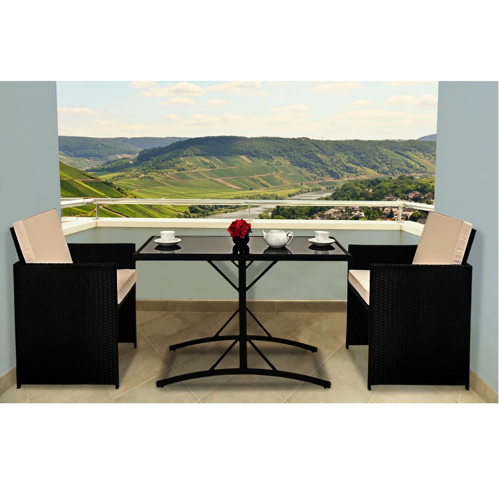 Polyrattan Garten-Sitzgruppe Patio 3-tlg. Glasplatte 7 Polyrattan Garten-Sitzgruppe Patio 3-tlg. Glasplatte – Bild 5