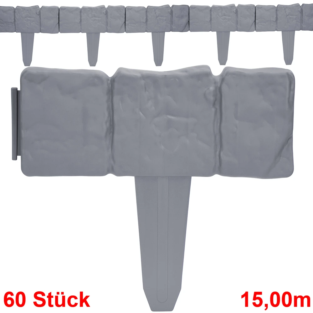 Beeteinfassung 6er-Set Granitoptik 15m 5 Beeteinfassung 6er-Set Granitoptik 15m – Bild 3