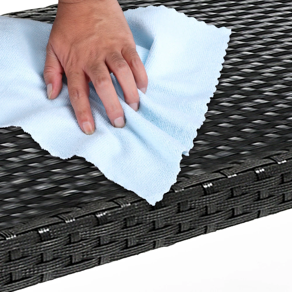 Polyrattan Gartenbank Schwarz 122x58x87cm 7 Polyrattan Gartenbank Schwarz 122x58x87cm – Bild 5